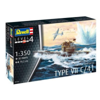 Plastic modelky ponorka 05154 - German Submarine Type VII C / 41 (1: 350)