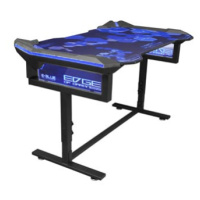 E-blue Herní stůl EGT004BK, 135x78,5cm, 72-91,2cm, RGB podsvícení, výškově nastavitelný, s podlo