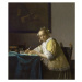 Obrazová reprodukce A Lady Writing, c. 1665, Jan (1632-75) Vermeer, 35.2 × 40 cm