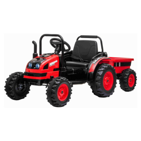 Elektrický Traktor POWER s vlečkou, červený, Pohon zadních kol, 12V baterie Beneo