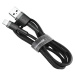 Baseus Cafule extra odolný nylonem opletený kabel USB / Lightning QC3.0 2,4A 1m black-grey