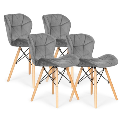 MODERNHOME Sada 4 ks jídelních židlí Salon šedá