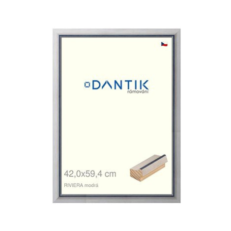 DANTIK rámeček 42 × 59,4, RIVIERA modrý plexi čiré