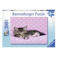 Ravensburger Roztomilé kotě na růžové dece 200 dílků