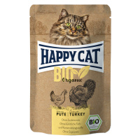 Výhodné balení Happy Cat Bio Pouch 12 × 85 g - bio kuřecí a bio krůtí