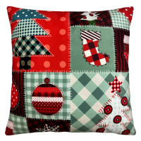 Vánoční polštář XMAS PATCHWORK 40x40 cm Mybesthome Varianta: Povlak na polštář s výplní, 40x40 c