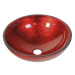 MURANO ROSSO IMPERO skleněné umyvadlo kulaté 40x14 cm, červená AL5318-63