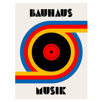 Ilustrace Bauhaus Musik Vinyl, Retrodrome, 30 × 40 cm