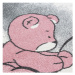 ELIS DESIGN Dětský koberec - Medvídek a hvězdy barva: šedá x růžová, rozměr: 80x150