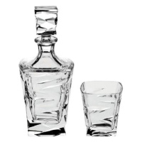 Crystal Bohemia Whisky set Zig Zag (1 karafa+ 6 sklenic)