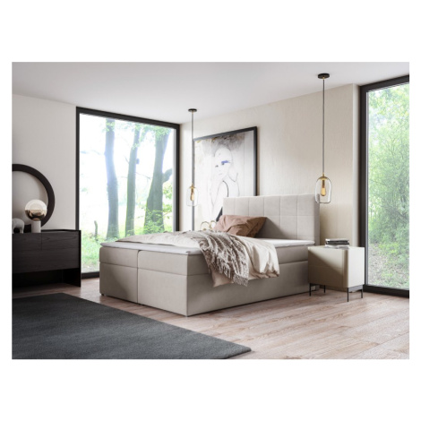Eka Kontinentální čalouněná postel SMART - Trinity (200x200 cm) Barva látky Trinity: (2325) Okro