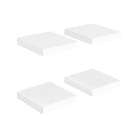 Shumee plovoucí nástěnné 4 ks bílé 23×23,5×3,8 cm MDF, 323804