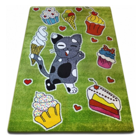 Dywany Lusczow Kusový koberec KIDS dort zelený C415