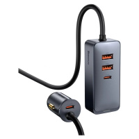 Nabíječka do auta Baseus Share Together car charger with extension cord, 2x USB, 2x USB-C, 120W 