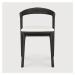 Venkovní jídelní židle Bok - lakovaný teak - černá - látka Off White - Ethnicraft