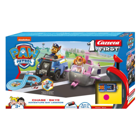 Autodráha Carrera First Paw Patrol/Tlapková Patrola 2,4m plast +2 auta na bat. v krabici 50x30x7