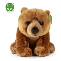 Rappa Plyšový medvěd Grizzly sedící 30 cm ECO-FRIENDLY