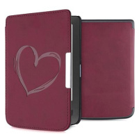 KW Mobile - Brushed Heart - KW5574701 - Pouzdro pro Pocketbook 614/615/624/625/626 - tmavě červe