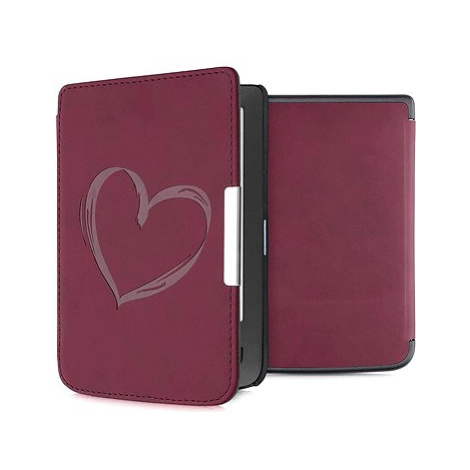 KW Mobile - Brushed Heart - KW5574701 - Pouzdro pro Pocketbook 614/615/624/625/626 - tmavě červe