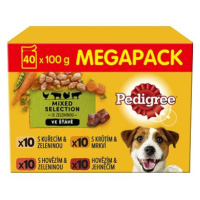 Pedigree kapsičky masový výběr se zeleninou ve šťávě pro dospělé psy 40 × 100 g