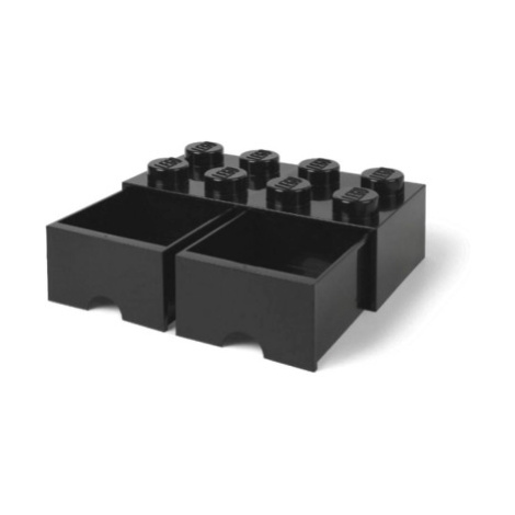 LEGO úložný box 8 s šuplíky - černá