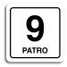 Accept Piktogram "9 patro" (80 × 80 mm) (bílá tabulka - černý tisk)