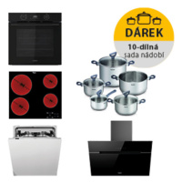 Akční set spotřebičů Whirlpool trouba OMK58CU1SB + varná deska AKT8090NE +  digestoř WHVP62FLTSK