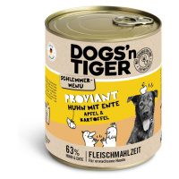 Dogs'n Tiger Gourmet Menu 12 × 800 g - výhodné balení - kuřecí s kachnou, jablky a bramborami