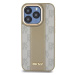 DKNY PU Leather Checkered Pattern Magsafe Zadní Kryt pro iPhone 15 Pro Beige