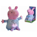 Simba peppa pig 2v1 plyšový usínáček hrající + světlo, modrý, 25 cm