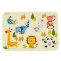 Vkládačka/Puzzle deskové obrysové zoo dřevo