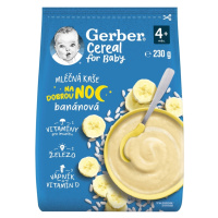 GERBER Cereal mléčná kaše banánová na dobrou noc 4m+ 230 g