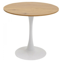 KARE Design Jídelní stůl Schickeria s bílou podnoží - ořech Ø80cm