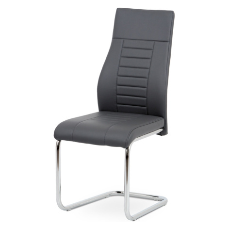 Jídelní židle FEURBALL, šedá koženka/chrom Autronic