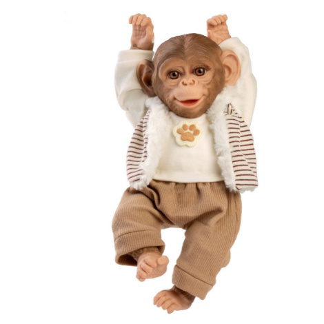 Guca 987 REBORN OPIČKA - realistická opička miminko s měkkým látkovým tělem - 32 cm
