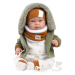 Llorens 84465 NEW BORN - realistická panenka miminko se zvuky a měkkým látkovým tělem - 44 cm