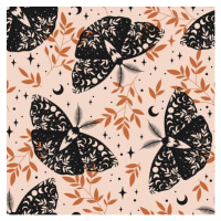 Fotografie Seamless boho butterflies vector pattern., Lyubov Ovsyannikova, (40 x 40 cm)