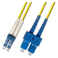 Optický patchkabel duplexní, LC/UPC-SC/UPC 9/125um SM, 3m, OS2