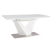 Rozkládací jídelní stůl UPERY III 160x90 cm, bílé sklo/bílá