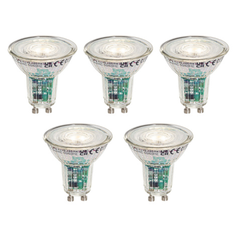 Sada 5 chytrých LED žárovek GU10 50mm čirá 4,7W 345 lm 2200-4000K LUEDD