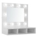 Shumee Zrcadlová skříňka s LED - bílá s vysokým leskem, 60 × 31,5 × 62 cm