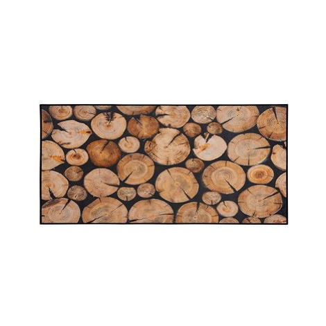 Hnědý koberec s motivem dřeva KARDERE 80 x 150 cm, 116889 BELIANI