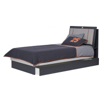Studentská postel 100x200 s úložným prostorem thor - béžová/černá/šedá