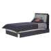 Studentská postel 100x200 s úložným prostorem thor - béžová/černá/šedá