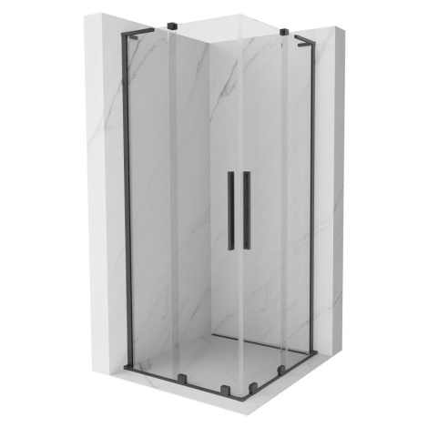 MEXEN/S Velar L Duo sprchový kout, posuvné dveře 100 x 100, transparent, grafit kartáčovaná 871-