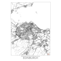 Mapa Edinburgh, Hubert Roguski, 30 × 40 cm