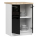 Kuchyňská skříňka OLIVIA S60 2D - bílá/černý lesk