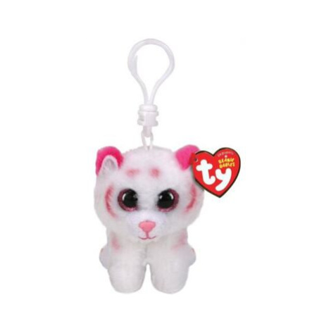 TY Beanie BOOS TABOR, Clip 8,5 cm - růžovo-bílý tygr