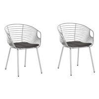 Sada 2 kovových židlí stříbrná HOBACK, 208369