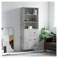 vidaXL Skříň highboard betonově šedá 69,5x34x180 cm kompozitní dřevo